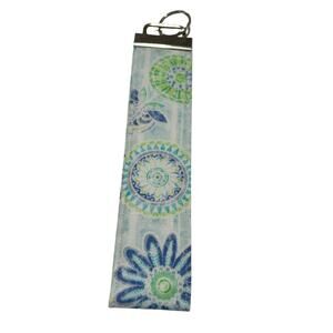 NEW Handmade Wrist Keychain Blue, White, Green Boho Pattern Silver Tone Hardware